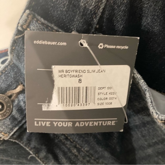 EDDIE BAUER Sz 8 Boyfriend Slim Heritage  Wash Jeans NEW WITH TAG - Picture 10 of 15